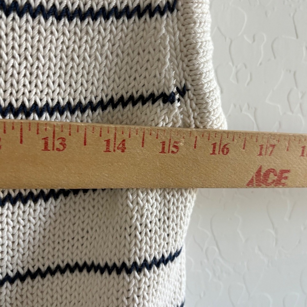 Madewell Striped Knit Sweater Vest Cream Navy Sleeveless Pullover M - Picture 8 of 8